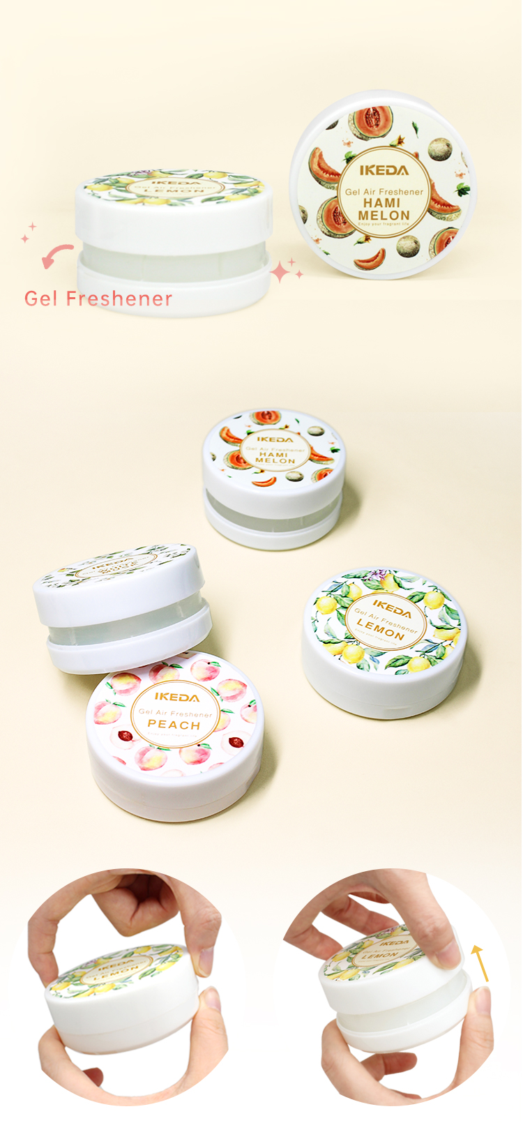 Wholesale gel-based car air freshener for automotive vent mounting.