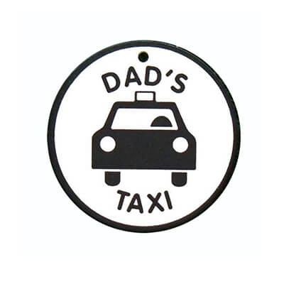 IKEDA paper car air freshener with a taxi pattern