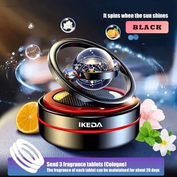 Factory Direct Wholesale Solar Energy Car Air Freshener – Double Ring Suspension & Auto-Rotation Decorative Diffuser - Image 3