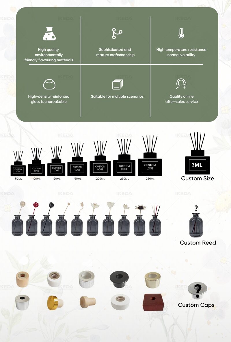Reed diffuser sets for hotel room amenities