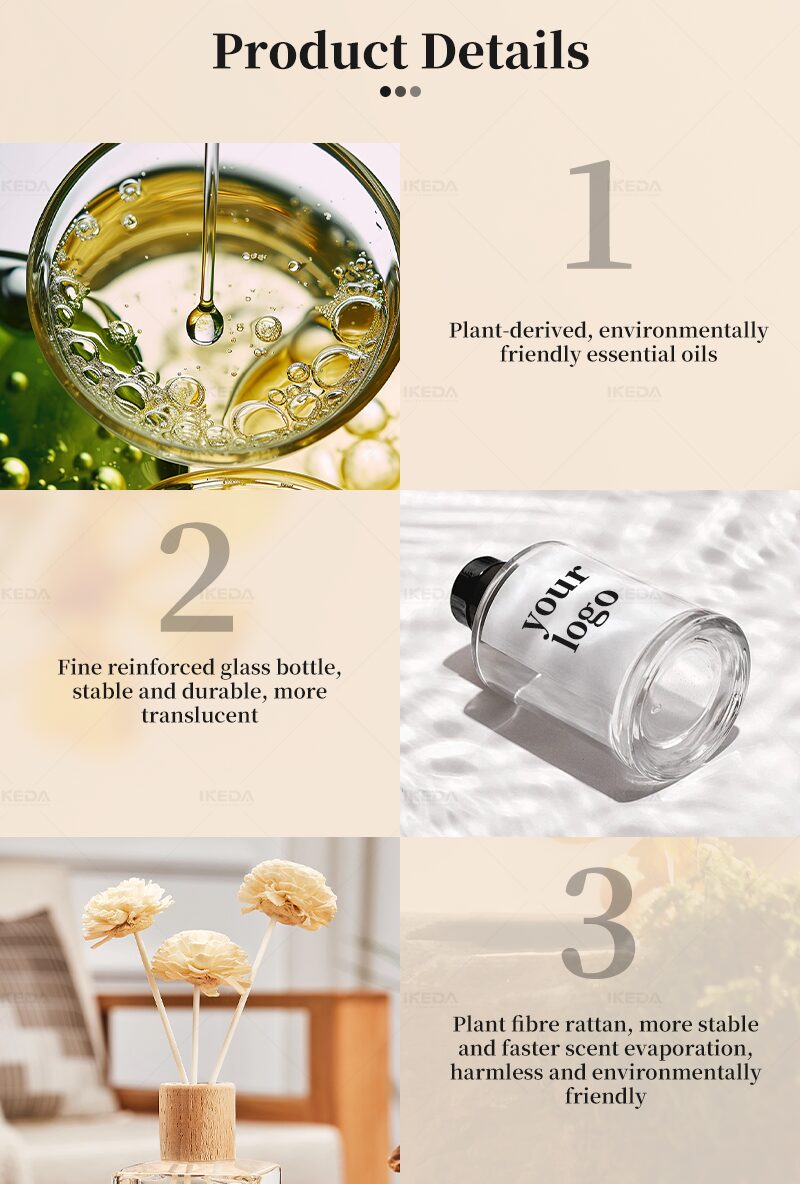 Custom colored reed sticks to match brand aesthetics