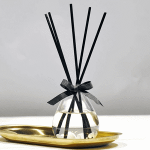 Elegant Glass Reed Diffuser with Wood Lid - 100ml Home Decor Fragrance Oil Set
