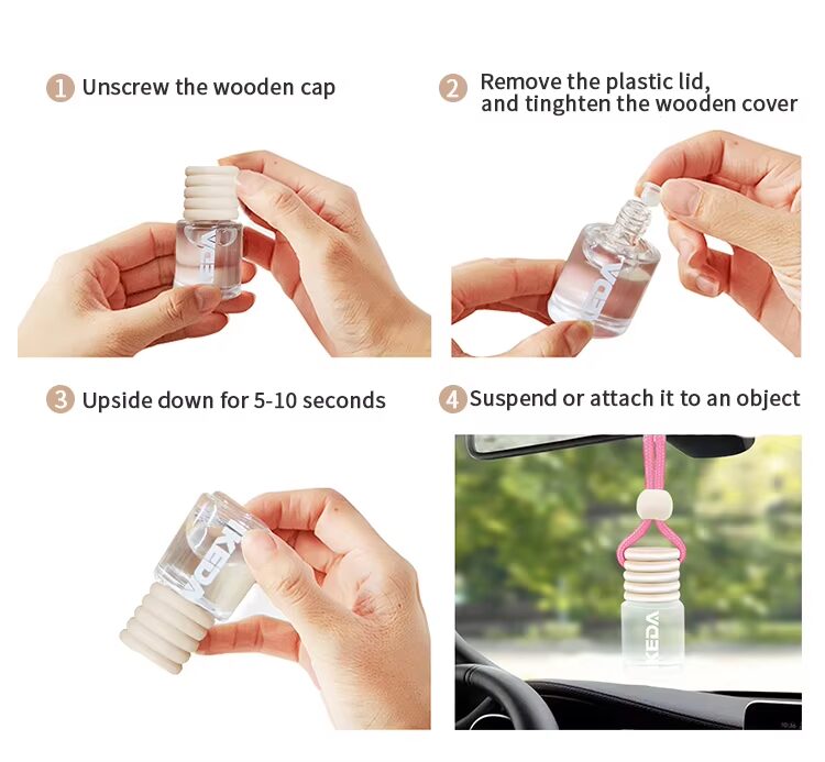 Branded corporate gift set of liquid car air freshener clips.