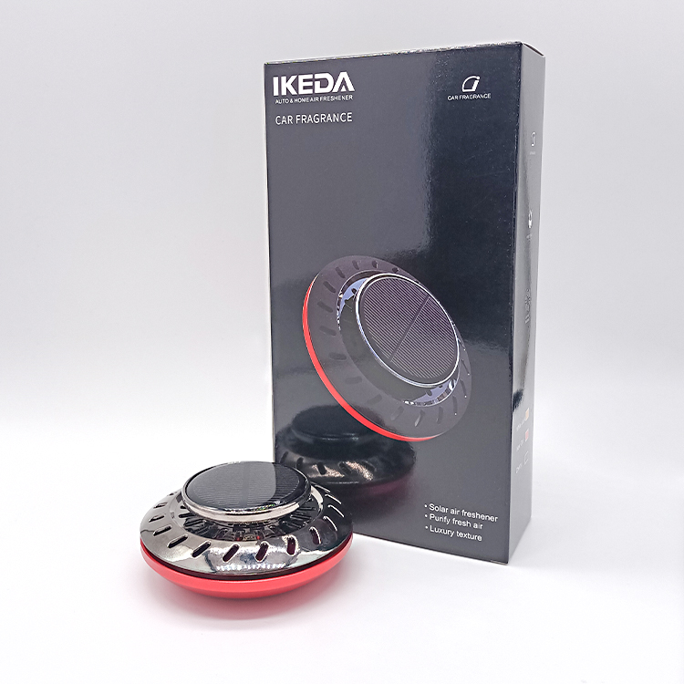 A reusable vent clip holder and six different scented refill cartridges.